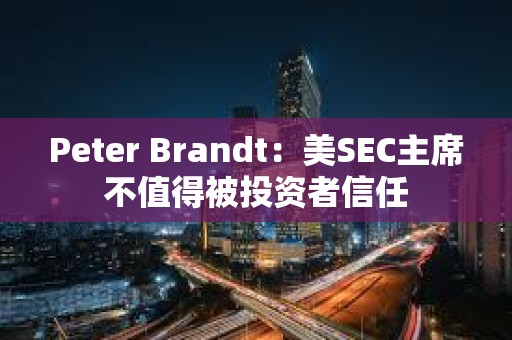 Peter Brandt：美SEC主席不值得被投资者信任