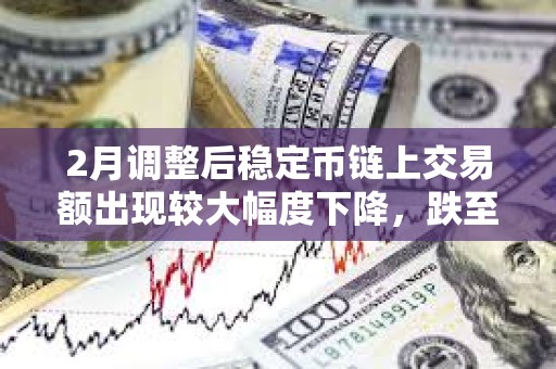 2月调整后稳定币链上交易额出现较大幅度下降，跌至6324亿美元降幅近15%