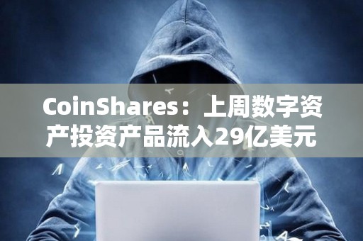 CoinShares：上周数字资产投资产品流入29亿美元