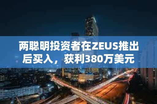 两聪明投资者在ZEUS推出后买入，获利380万美元