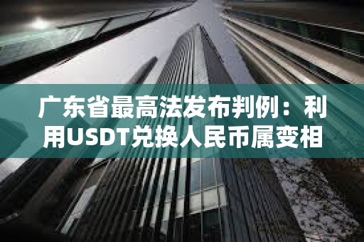 广东省最高法发布判例：利用USDT兑换人民币属变相买卖外汇构成非法经营罪