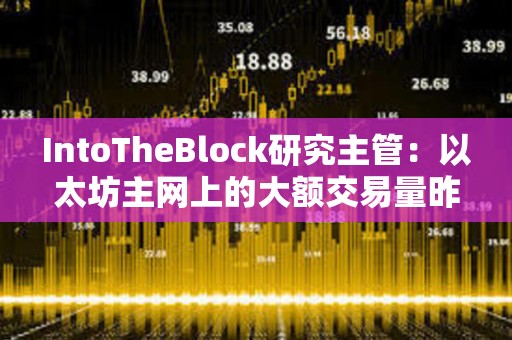 IntoTheBlock研究主管：以太坊主网上的大额交易量昨天创下88亿美元的月度新高