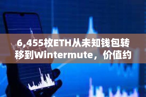 6,455枚ETH从未知钱包转移到Wintermute，价值约2410万美元