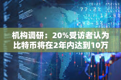 机构调研：20%受访者认为比特币将在2年内达到10万美元