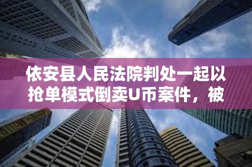 依安县人民法院判处一起以抢单模式倒卖U币案件，被告人获刑一年零八个月