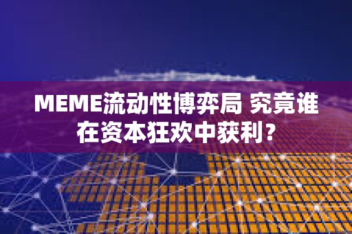 MEME流动性博弈局 究竟谁在资本狂欢中获利？