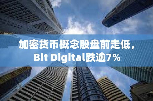 加密货币概念股盘前走低，Bit Digital跌逾7%