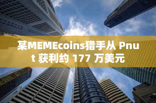 某MEMEcoins猎手从 Pnut 获利约 177 万美元