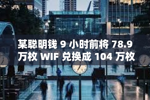 某聪明钱 9 小时前将 78.9 万枚 WIF 兑换成 104 万枚 FARTCOIN