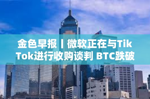 金色早报丨微软正在与TikTok进行收购谈判 BTC跌破102000美元