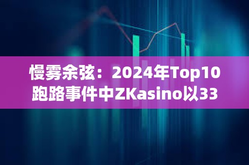 慢雾余弦：2024年Top10跑路事件中ZKasino以3300万美元金额排名第一