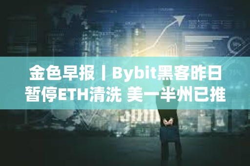 金色早报丨Bybit黑客昨日暂停ETH清洗 美一半州已推出战略比特币法案