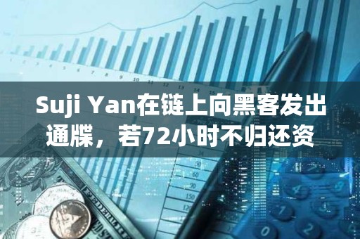 Suji Yan在链上向黑客发出通牒，若72小时不归还资金将升级执法行动