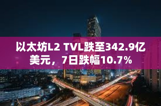 以太坊L2 TVL跌至342.9亿美元，7日跌幅10.7%