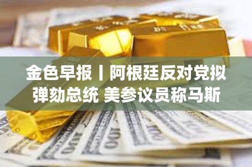 金色早报丨阿根廷反对党拟弹劾总统 美参议员称马斯克为“银行抢劫犯&quot;