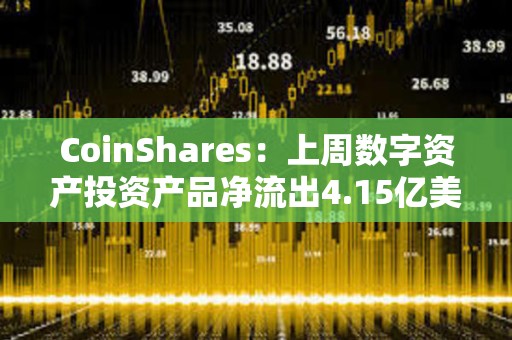 CoinShares：上周数字资产投资产品净流出4.15亿美元