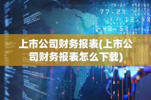 上市公司财务报表(上市公司财务报表怎么下载)