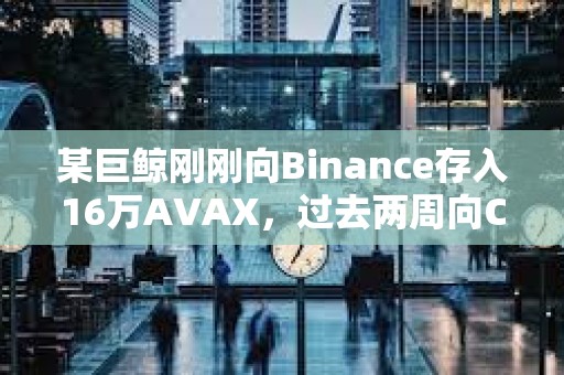 某巨鲸刚刚向Binance存入16万AVAX，过去两周向CEX累计存入26万AVAX