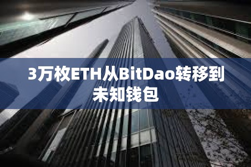 3万枚ETH从BitDao转移到未知钱包