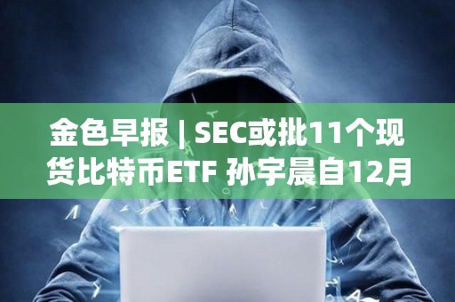 金色早报 | SEC或批11个现货比特币ETF 孙宇晨自12月26日从币安提出17,433枚ETH