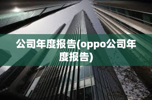 公司年度报告(oppo公司年度报告)