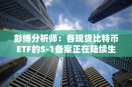 彭博分析师：各现货比特币ETF的S-1备案正在陆续生效