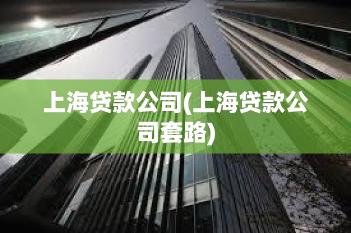 上海贷款公司(上海贷款公司套路)