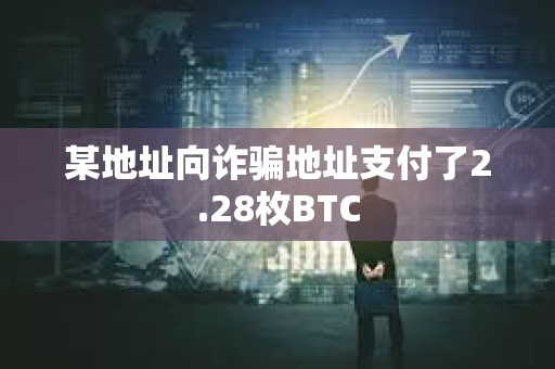 某地址向诈骗地址支付了2.28枚BTC