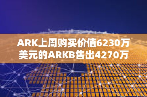 ARK上周购买价值6230万美元的ARKB售出4270万美元的BITO