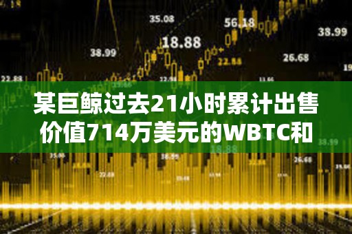 某巨鲸过去21小时累计出售价值714万美元的WBTC和ETH