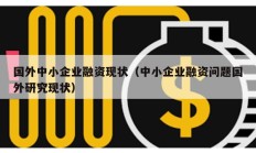 国外中小企业融资现状（中小企业融资问题国外研究现状）