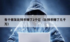 有个朋友比特币赚了2个亿（比特币赚了几千万）