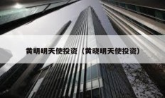 黄明明天使投资（黄晓明天使投资）