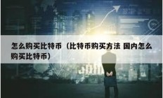 怎么购买比特币（比特币购买方法 国内怎么购买比特币）