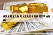 投资公司怎么融资（怎么能拿到投资公司的融资）