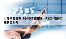 小花钱包逾期（小花钱包逾期一天就开始暴力催收怎么办）