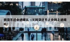 网贷不还会通缉么（欠网贷还不上会网上通缉吗）