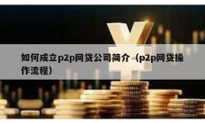 如何成立p2p网贷公司简介（p2p网贷操作流程）