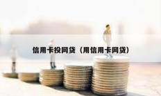 信用卡投网贷（用信用卡网贷）