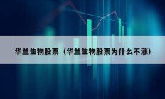 华兰生物股票（华兰生物股票为什么不涨）