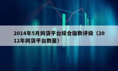 2014年5月网贷平台综合指数评级（2012年网贷平台数量）