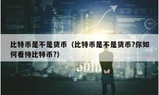 比特币是不是货币（比特币是不是货币?你如何看待比特币?）