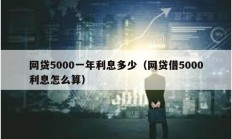 网贷5000一年利息多少（网贷借5000利息怎么算）