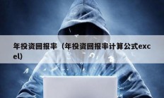 年投资回报率（年投资回报率计算公式excel）
