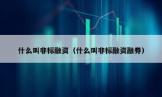 什么叫非标融资（什么叫非标融资融券）