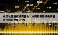 中国私募股权投资基金（中国私募股权投资基金现状与发展研究）