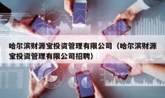 哈尔滨财源宝投资管理有限公司（哈尔滨财源宝投资管理有限公司招聘）