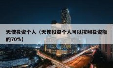 天使投资个人（天使投资个人可以按照投资额的70%）