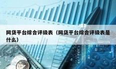 网贷平台综合评级表（网贷平台综合评级表是什么）