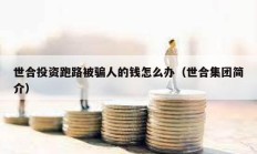 世合投资跑路被骗人的钱怎么办（世合集团简介）